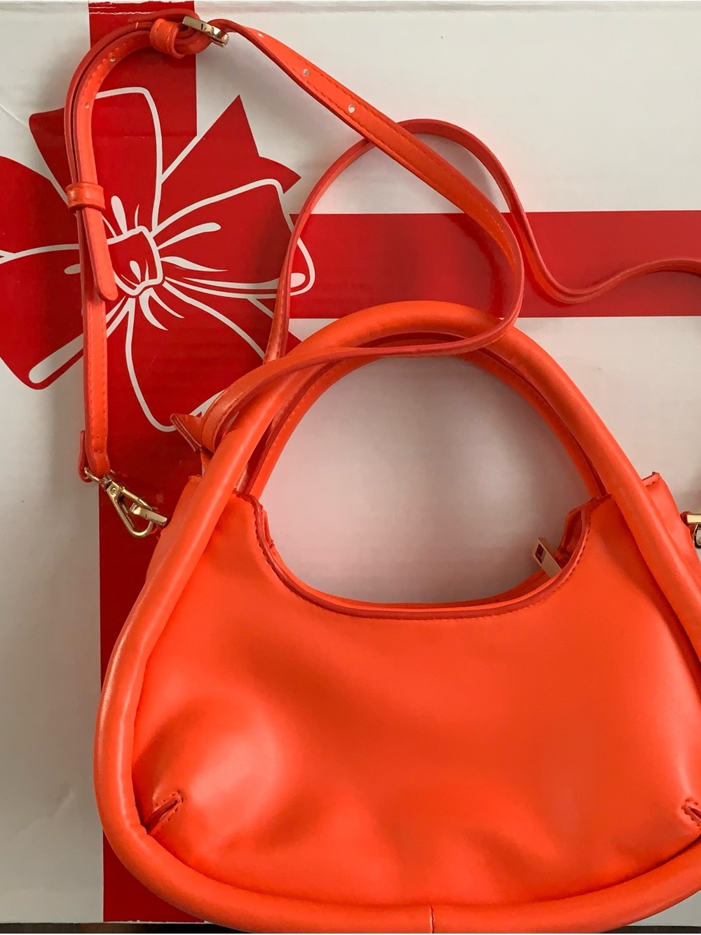 a new day Orange Crescent Shoulder Bag